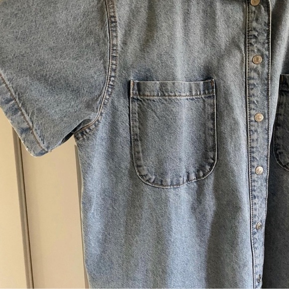 Zara - Jean Oversized button up shirt - T-shirt - overshirt - shacket - Raw hem - Picture 4 of 4